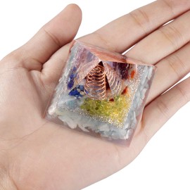 mookaitedecor Healing Stone Crystal Pyramid with Ocean Kyanite, Positive Energy Pyramid for EMF Protection Meditation / Yoga / Healing Chakra / Home Decor 50 mm