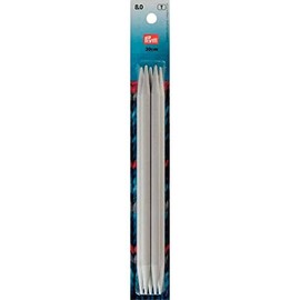 Prym 8.00mm Double Pointed Knit Pin Set Of 5 Needles - 20cm Long