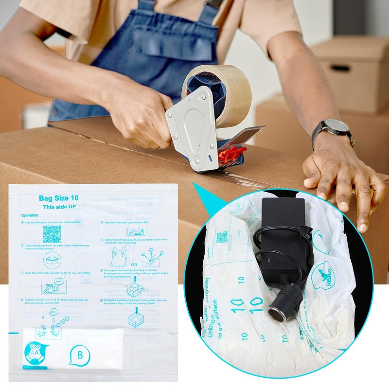 8 Pack Expanding Foam Bags 14"x16" Expanding Foam Packaging Bags