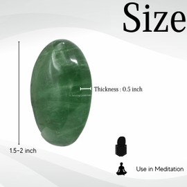 Green Fluorite Palm Stone - Pocket Massage Worry Stone for Natural Body Chakra Balancing, Reiki Healing and Crystal Grid