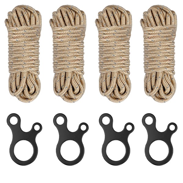 4 Pieces Tent Wind Cord 6 m x 5.5 mm