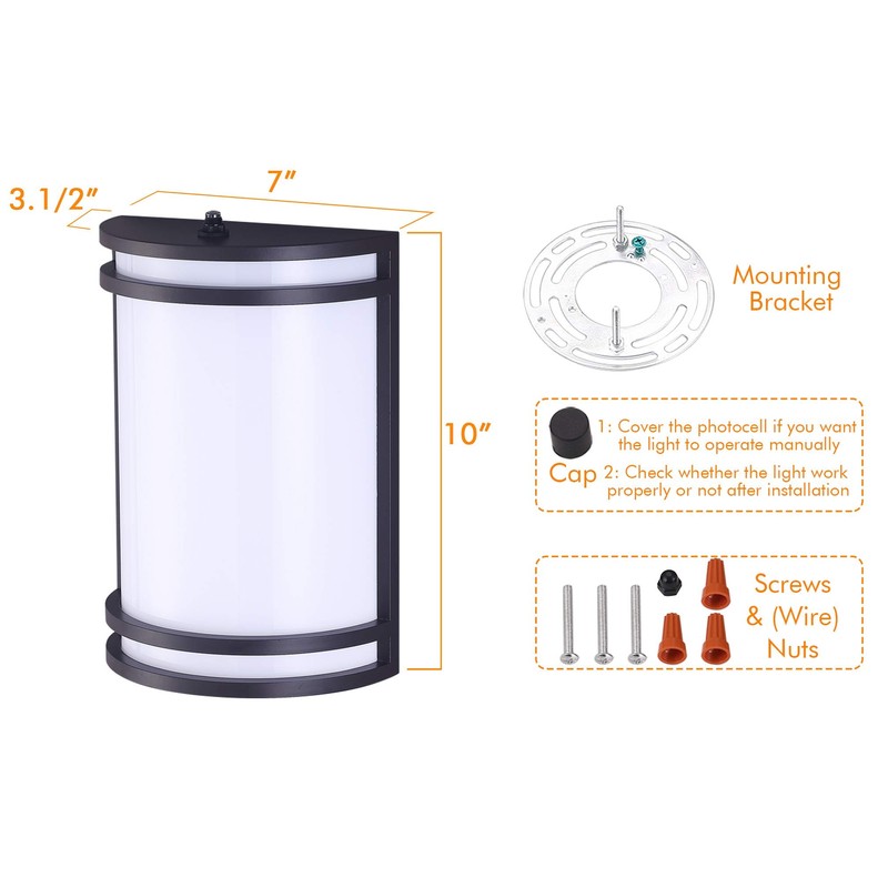 Cloudy Bay Dusk to Dawn LED Outdoor Wall Sconce,3000K /4000K