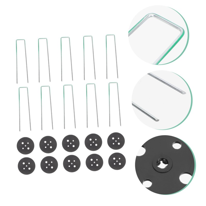 NOLITOY 25 Sets U Shaped Garden Stakes with Gaskets Durable