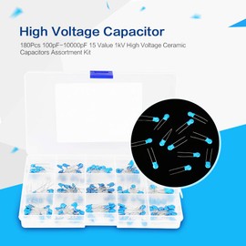 Pack of 180 [1KV 100pF - 10000pF] DIP High Voltage Ceramic Capacitor Assortment - 15 Values