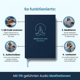 MEDITATION JOURNAL | Mindfulness Diary with 116 Audio Meditations | Journal for Gratitude & Relaxation | Mindlook & Koala Mind