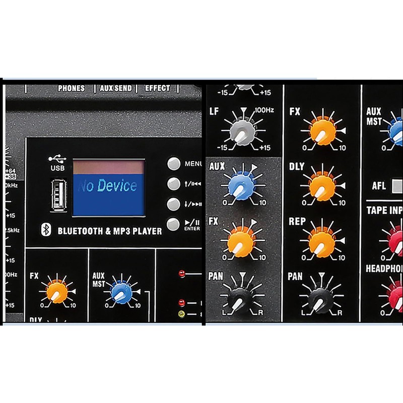 12 Channel Professional Audio Mixer with Bluetooth, USB, 99 DSP