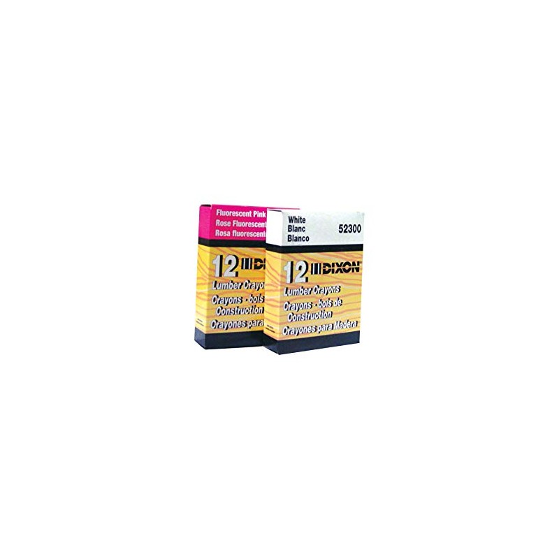 Dixon 52600 Lumber Marking Crayons, Fluorescent Pink, 12-Pack
