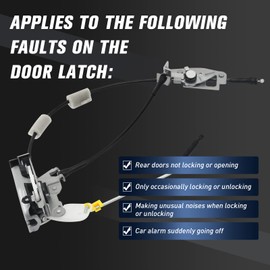 MOTORSTAR Rear Door Latch Cable & Rod Kit- Right Passenger Side 6C2Z-15431A02-AA for 1992-2019 Ford E-150 E-250 E-350 Econoline Van, RH Back Cargo Door Latch Kit Assembly Replaces# 8C2Z-15431A02-C
