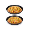 Diakey Pizzablech für Backofen, tiefe Pizzablech, antihaftbeschichtet, Karbonstahl, runde Backbleche, 21,5 cm, 2 Stück