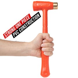Dead Blow Hammer 1.5lb (24oz) - Unibody Molded, Rebound & Spark Resistant Brass Hammer with Dual Head Brass Tip - Ideal for Precision Work Gunsmith Machinist Tools
