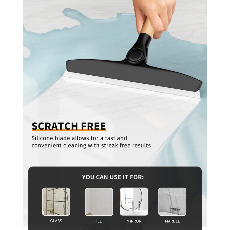 MR.SIGA All Purpose Silicone Squeegee for Shower Door, Mirror, Glass,