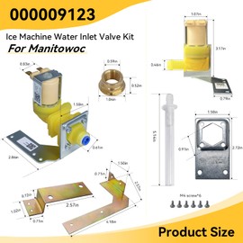 000009123 Ice Machine Water Inlet Valve Kit Compatible with Manitowoc Ice Machines, Replacement Part IH9123 000008483 33129026 MAN000009123 DEL000009123 MANB000009123 MAN000008483 MAN000000377, etc.