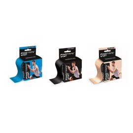 Pinotape Sport Classic Set 3 Tapes 5 cm x 5 m Waterproof Kinesio Tape Extra Strong Blue Black and Light Beige