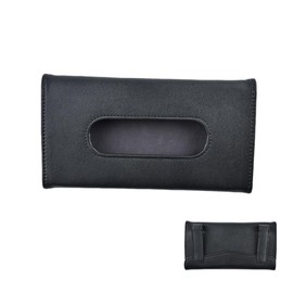 Car Tissue Holder, Leather Tissue Holder, mask Holder, Rectangular Sun Visor Napkin, Premium car Tissue Box (Black)
