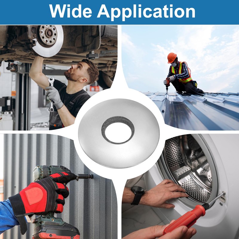 sourcing map 75Pcs Neoprene Rubber Sealing Washers M8x22mm 304 Stainless