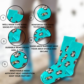 MOJA LDN Premium Funky Bamboo Socks - Soft and Stylish Bamboo Penguin Socks - Eco Friendly and Durable Men Socks - Anti Sweat Bamboo Socks