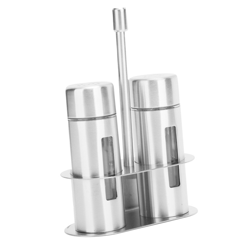 Stainless Steel Condiment Seasoning Container Pots Set with Spice Rack