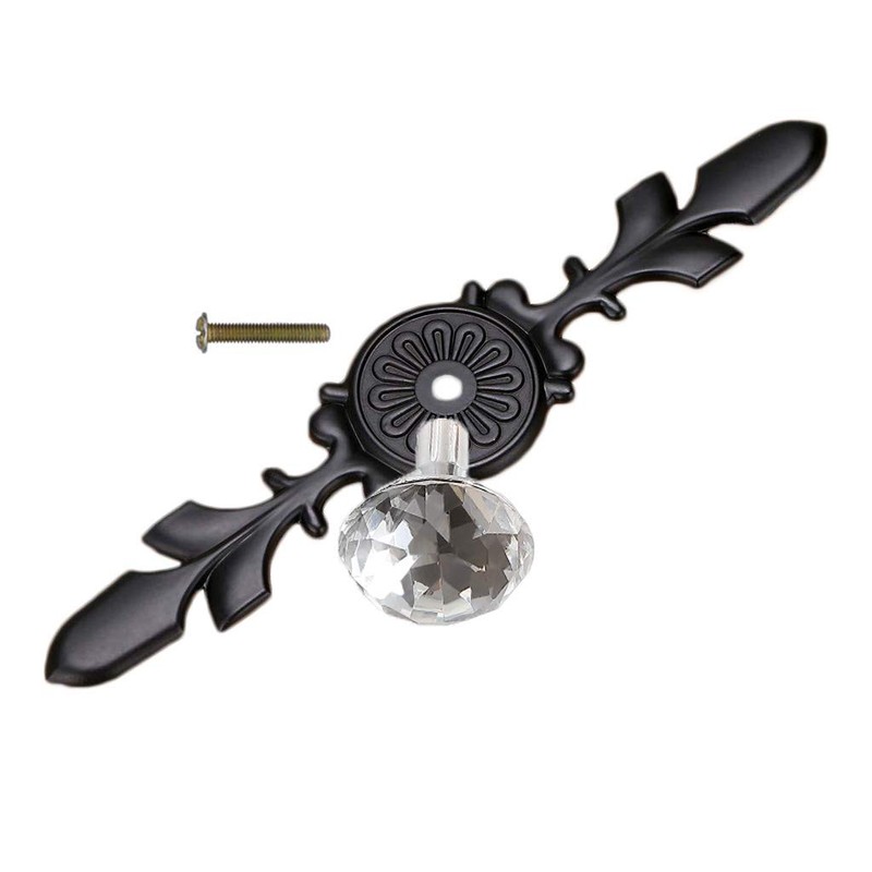 ESreake Drawer Dresser Knobs Pull Handles,Large Size Black Diamond Clear