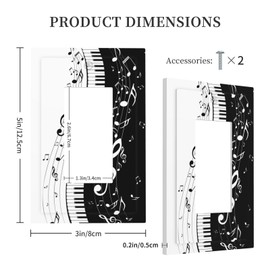 Single Gang Rocker Switch Receptacle Plate - 1 Gang Decora GFCI Piano Keys Music Note Decorative Wall Plate Cover Wallplate with Screws