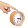 Navaris Analogue Wooden Alarm Clock with Snooze - Retro Clock
