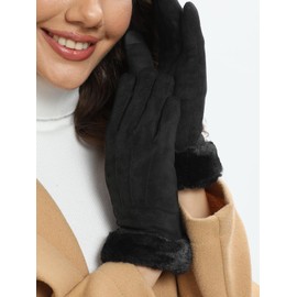Visivin Winter Gloves for Women Touch Screen Gloves Warm Fleece Lined Gloves Black M