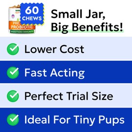 BARK&SPARK Vet Strength Dog Probiotics for Gut Health & Digestive Enzymes - Gas, Diarrhea, Constipation Relief Chewables - Allergies Itchy Skin - Dogs Digestive Health - Probiotics for Dogs (60 Ct)