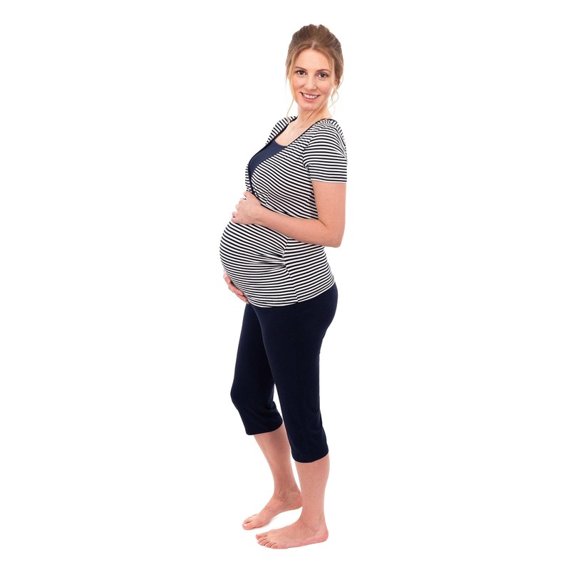 Herzmutter Short Nursing-Maternity Pajamas for Pregnancy- Lactation with Lace or
