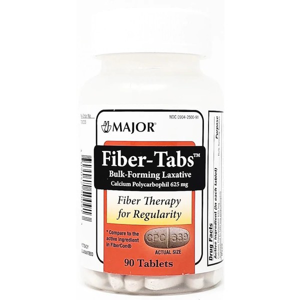 MAJOR Fiber Unboxed, Tablet, 625mg, 90ct (2 Pack)