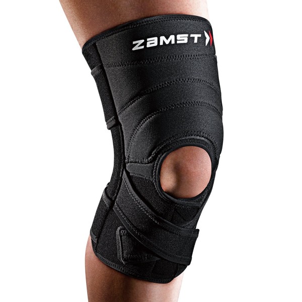 Zamst ZK-7 Sports Knee Brace With Flexible Resin Stays Protecting the Knee Ligaments For Moderate Sprains Of the ACL, MCL, LCL-for Basketball, Volleyball, Soccer, Football, Lacrosse, Ice Hockey-Black, 2XL