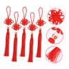 Ciieeo 5pcs Red Chinese Knot Tassel Pendant Car Hanging Decoration