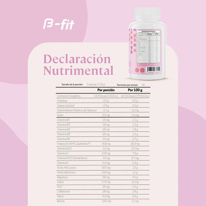 B-fit M-beauty Women's Multivitamin Supplement 60 Capsules Unflavored