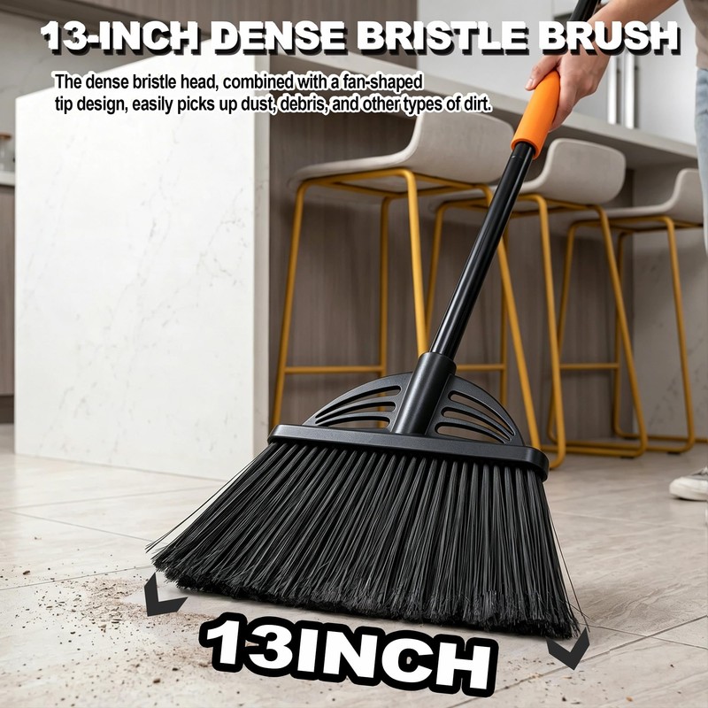 Xifando Heavy Duty Broom - 55 Inch Adjustable Long Handle