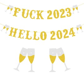 2024 New Year's Eve Party Decorations, Bye 2023 Hello 2024 Lettering Banner, Party Decor for Family Gathering Bar Welcome The New Year