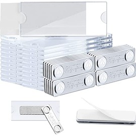 Magnetic Name Tags Kit Acrylic Name Badge Holders Clear Label Holders with Blank Printable Paper Inserts Name Badge Magnets Magnetic Name Badge Holder Custom Name Tag for School Office(20 Pieces)
