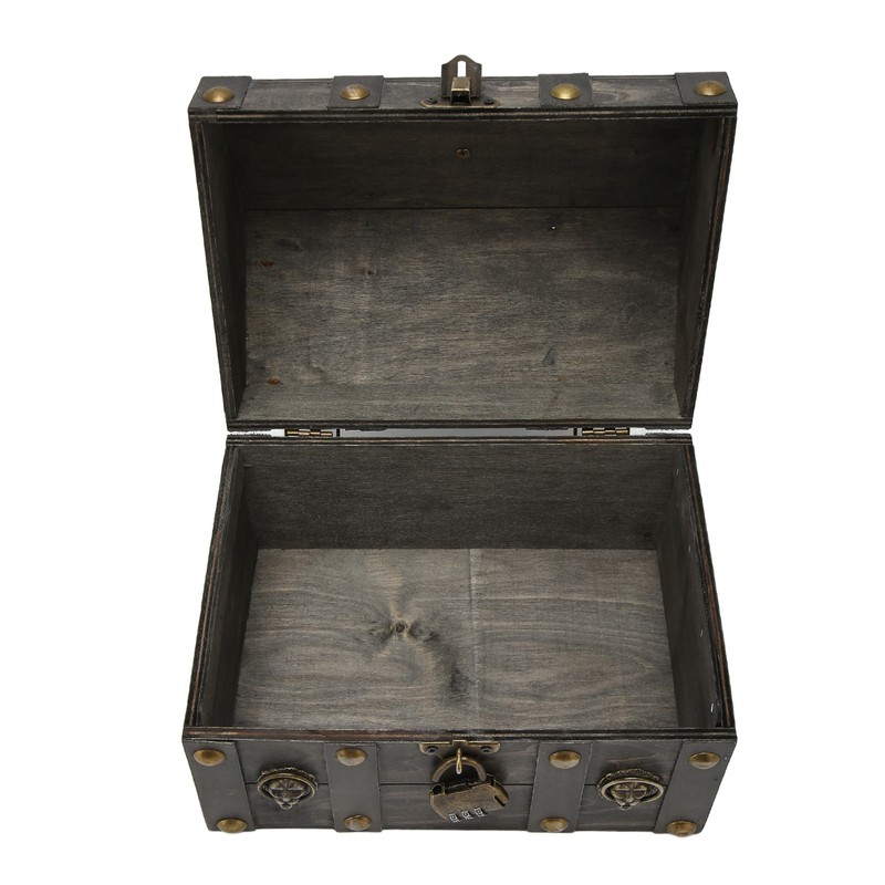Wooden Treasure Chest Boxes Hand Crafted Vintage Wooden Box with