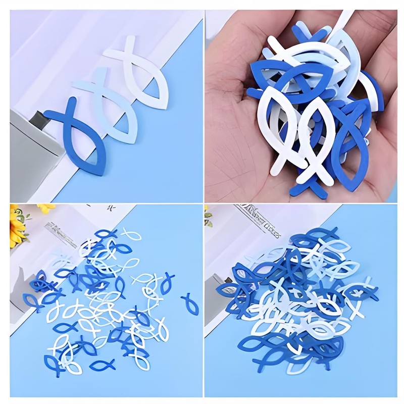 EBHO 21 Pezzi Decorazione Pesce Battesimo, Decorazione da Tavolo a