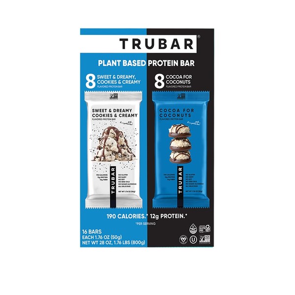 TRUBAR Vegan Protein Bar Cocoa For Coconuts and Cookies and