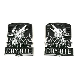 2Pcs New Custom Dark Horse Style Emblems Door Left Right Car Badge Compatible with 2011-2025+ F150 Mustang GT Dark Coyote Badge (Chrome)