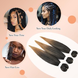 Benehair Pre Stretched Braiding Hair 20 Inch EZ Braiding Hair Extensions Synthetic Hair Extensions for Braiding Soft Yaki Texture Crochet Braiding Hair Extension (T1B/27, 75g)