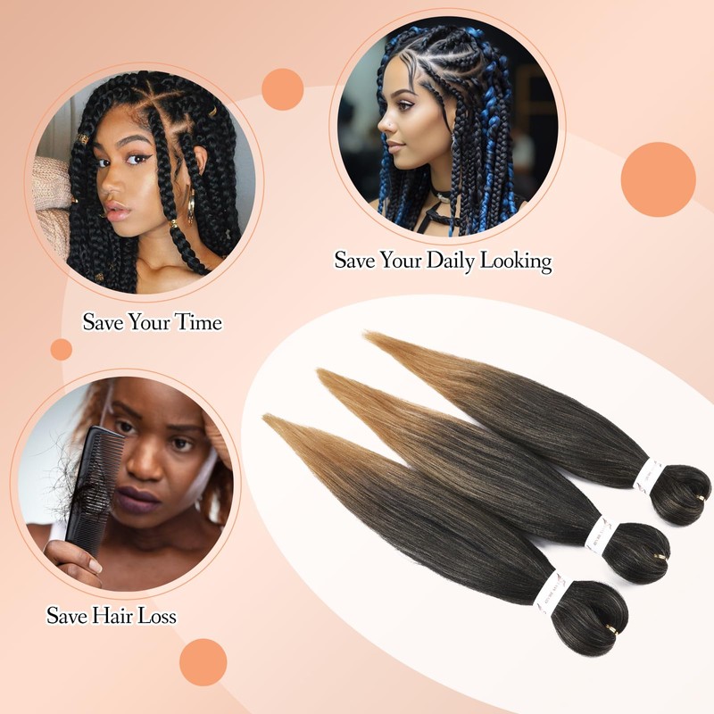 Benehair Pre Stretched Braiding Hair 20 Inch EZ Braiding Hair