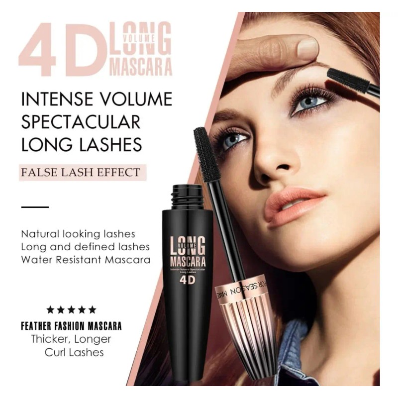 Máscara De Pestañas Aliver 4d Long Volume Volumen Negro