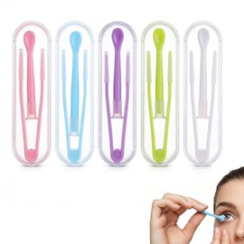 Jetstream Pack of 5 Contact Lens Insertion Aid, Contact Lens Removal, Contact Lens Tweezers, Contact Lens Inserter Remover, Soft and Hard, Portable Aid Tool