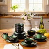 LERATIO Ceramic Dinnerware Sets for 4,Handcraft Stoneware Plates and Bowls