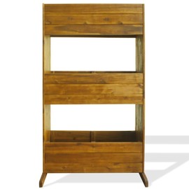 vidaXL Three-Tier Raised Garden Bed in Solid Acacia Wood - Weather-Resistant Outdoor Planter for Flowers & Plants