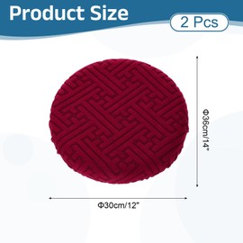 uxcell 2Pcs Bar Stool Covers Round, 12-14" Soft Elastic Circle Stool Seat Cushion Slipcover for Home Hotel Bar Restaurant, Red