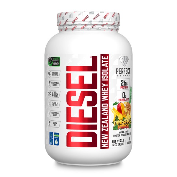 Perfect Sports Diesel New Zealand Whey Protein Isolate Pineapple Mango 2lbs