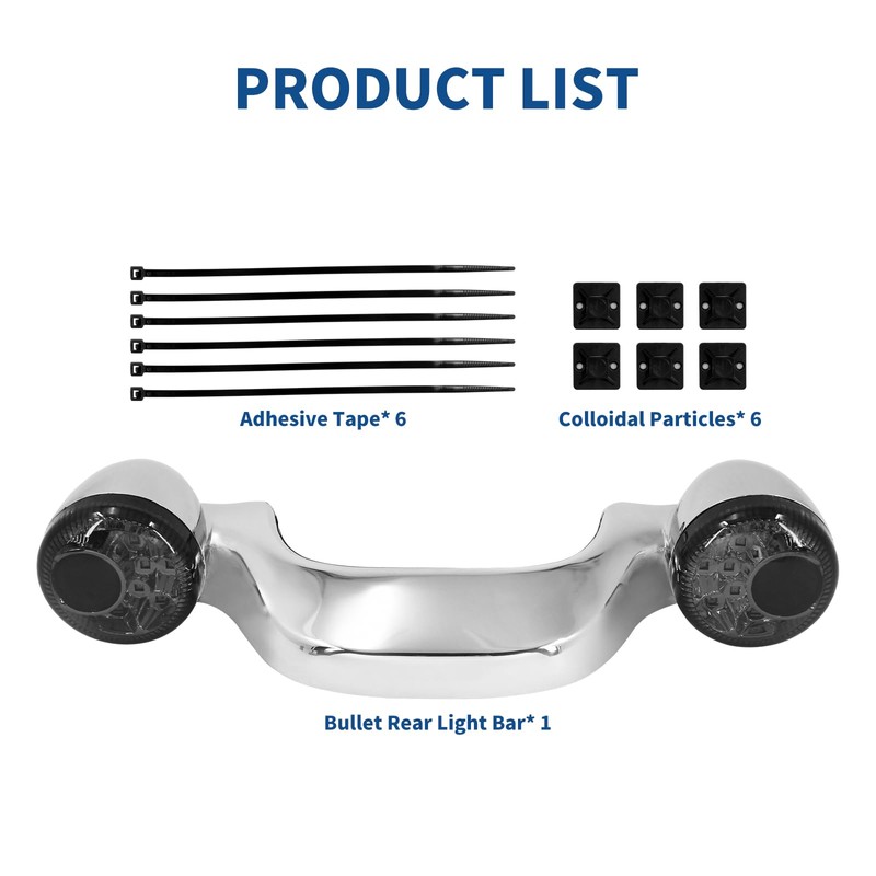 Bullet Rear Brake Light Bar with Turn Signals Smoke Lens