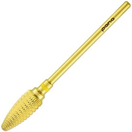 Pana 3/32" Safety Bit Nail Carbide Bit - For Electric Dremel Drill Machine (Extra Fine, Large Cone - Gold)