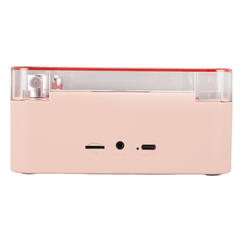 Record Player Style Bluetooth Speaker with Night Light and Time