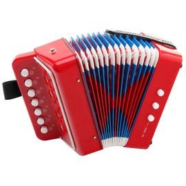 Classic Cantabile Bambino Rosso Children's Accordion (3+ Years, 7 Note Buttons, 2 Bass, Red)